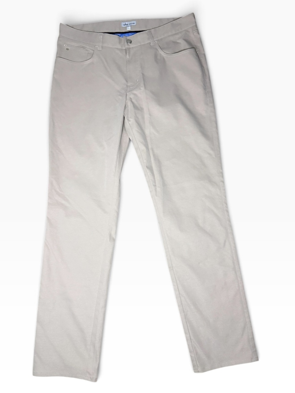 Peter Millar Light Beige Performance Five Pocket Pants-Mens 35x32
